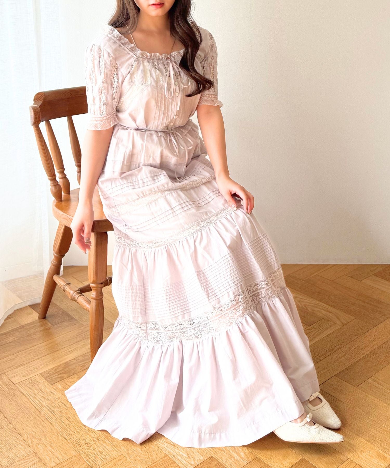 レースMIXヴィクトリアンブラウス