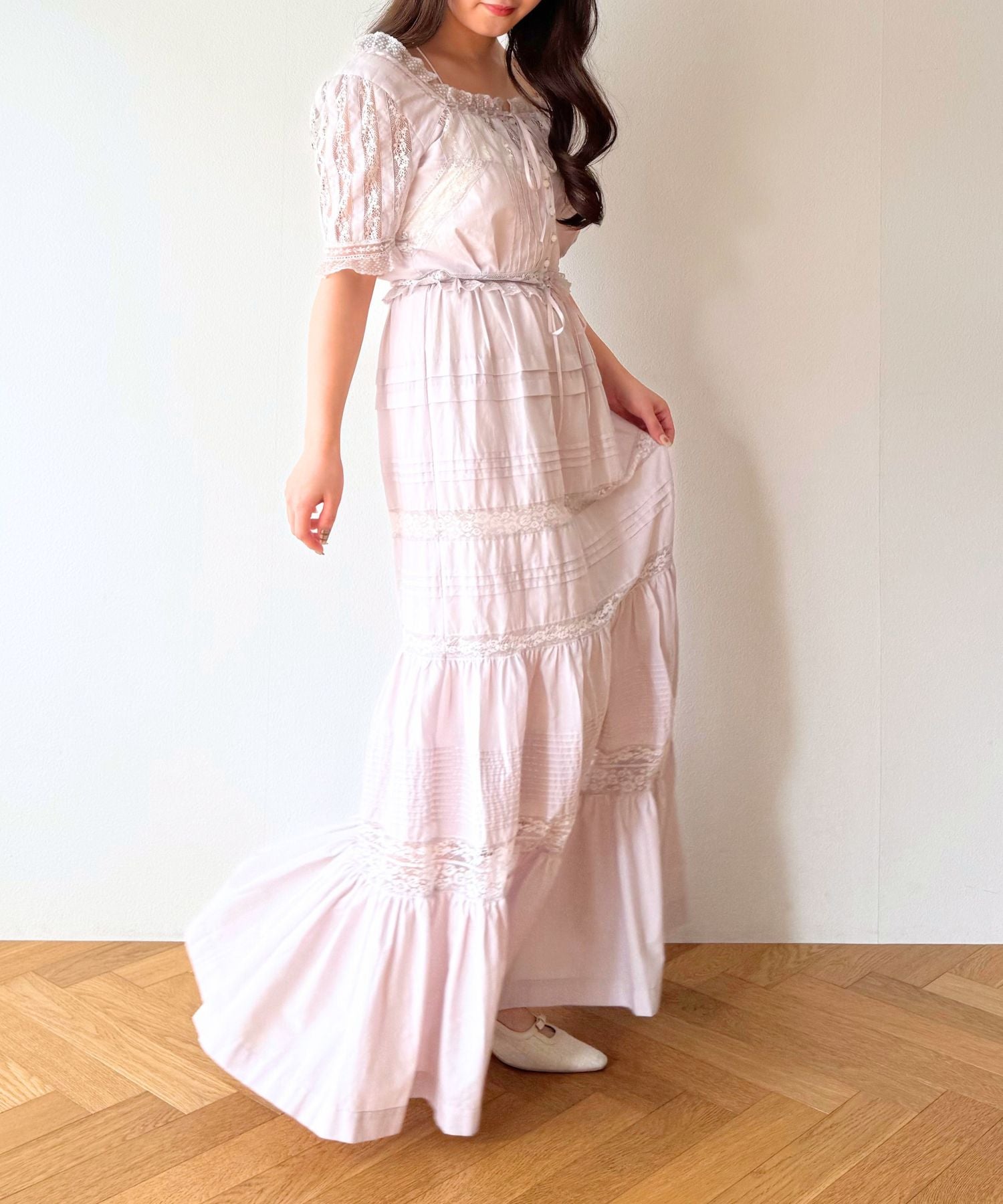 レースMIXヴィクトリアンブラウス