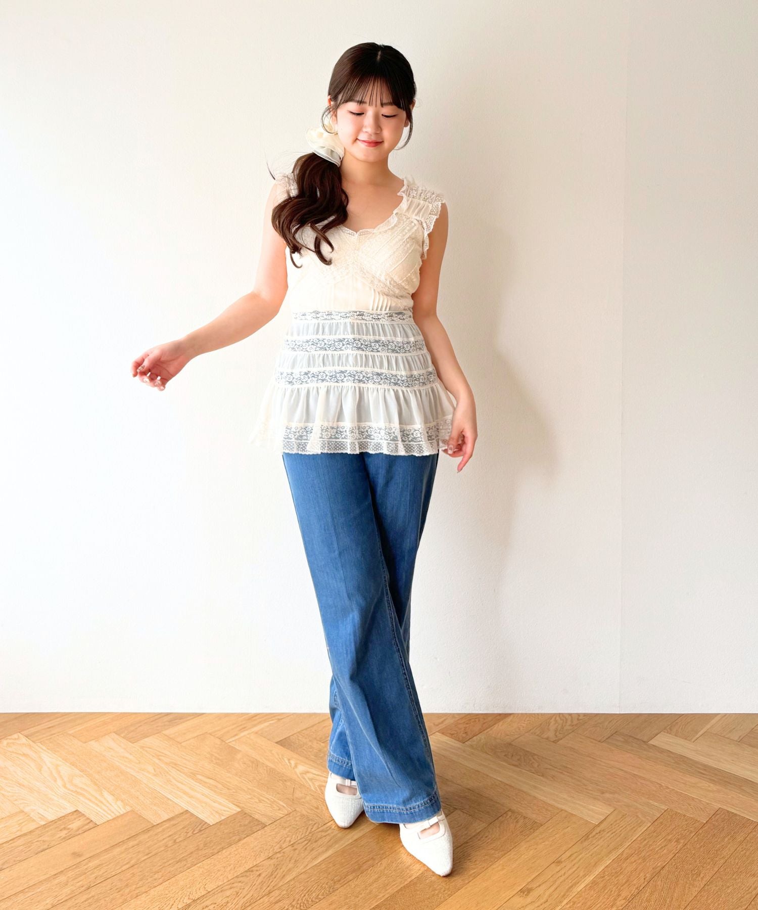 【予約】レースMIXバリエブラウス