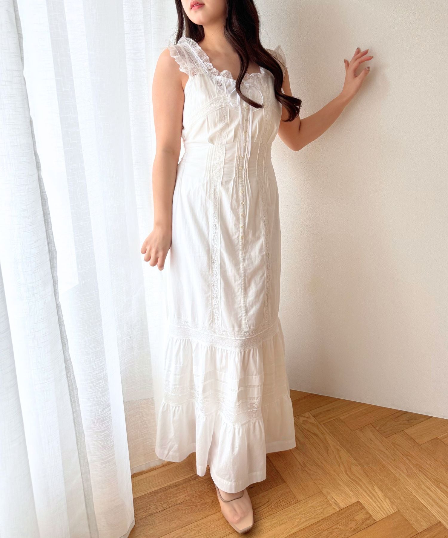 【予約】レースMIXヴィクトリアンワンピース