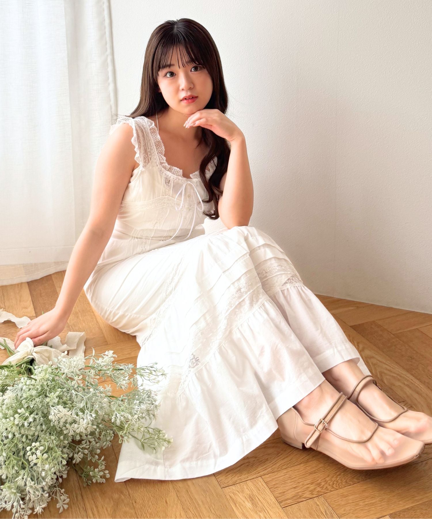 【予約】レースMIXヴィクトリアンワンピース