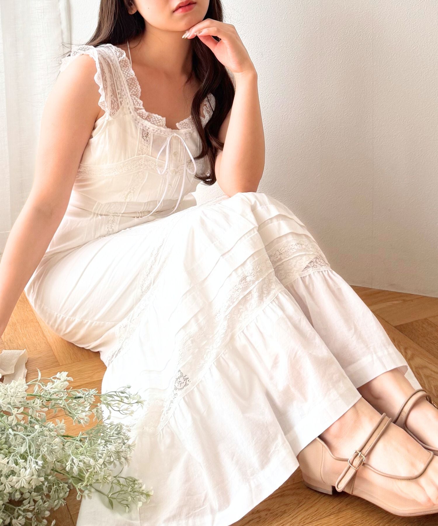 【予約】レースMIXヴィクトリアンワンピース