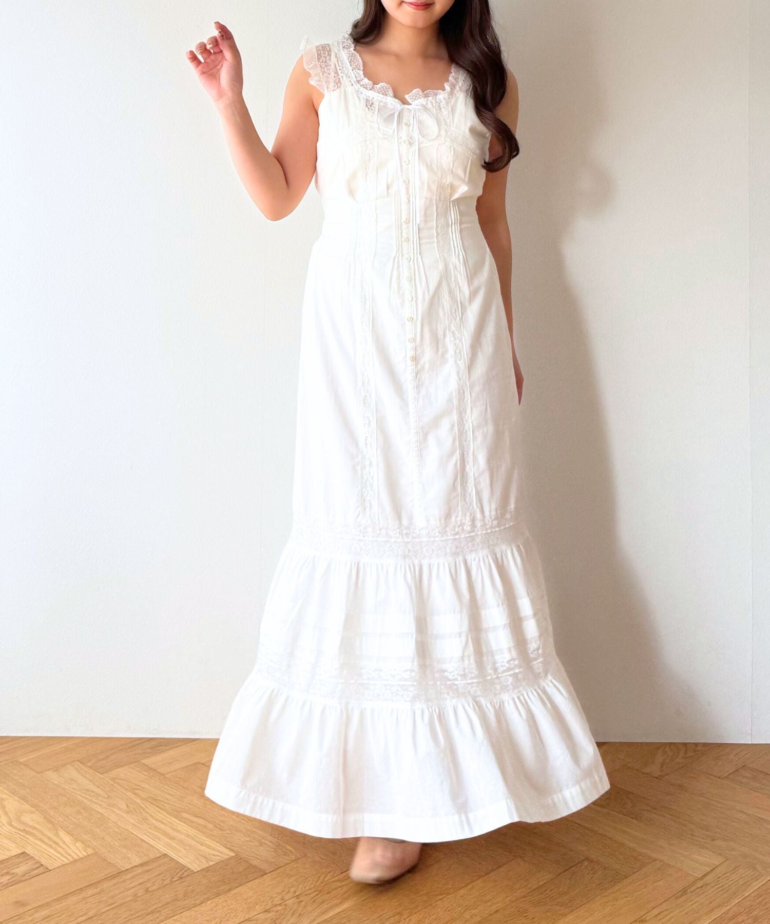 【予約】レースMIXヴィクトリアンワンピース