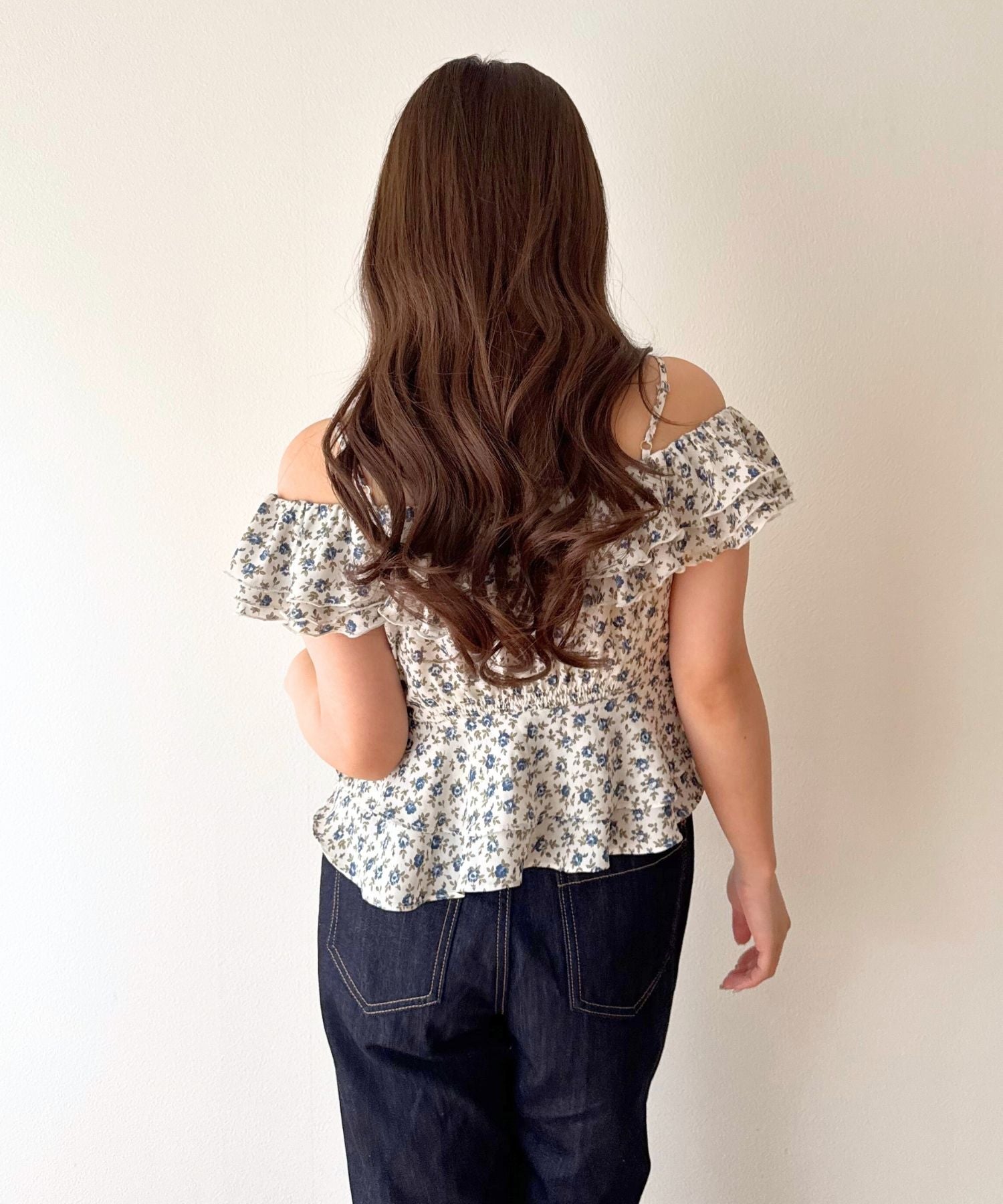 【予約】ローズフリル2wayオフショルブラウス