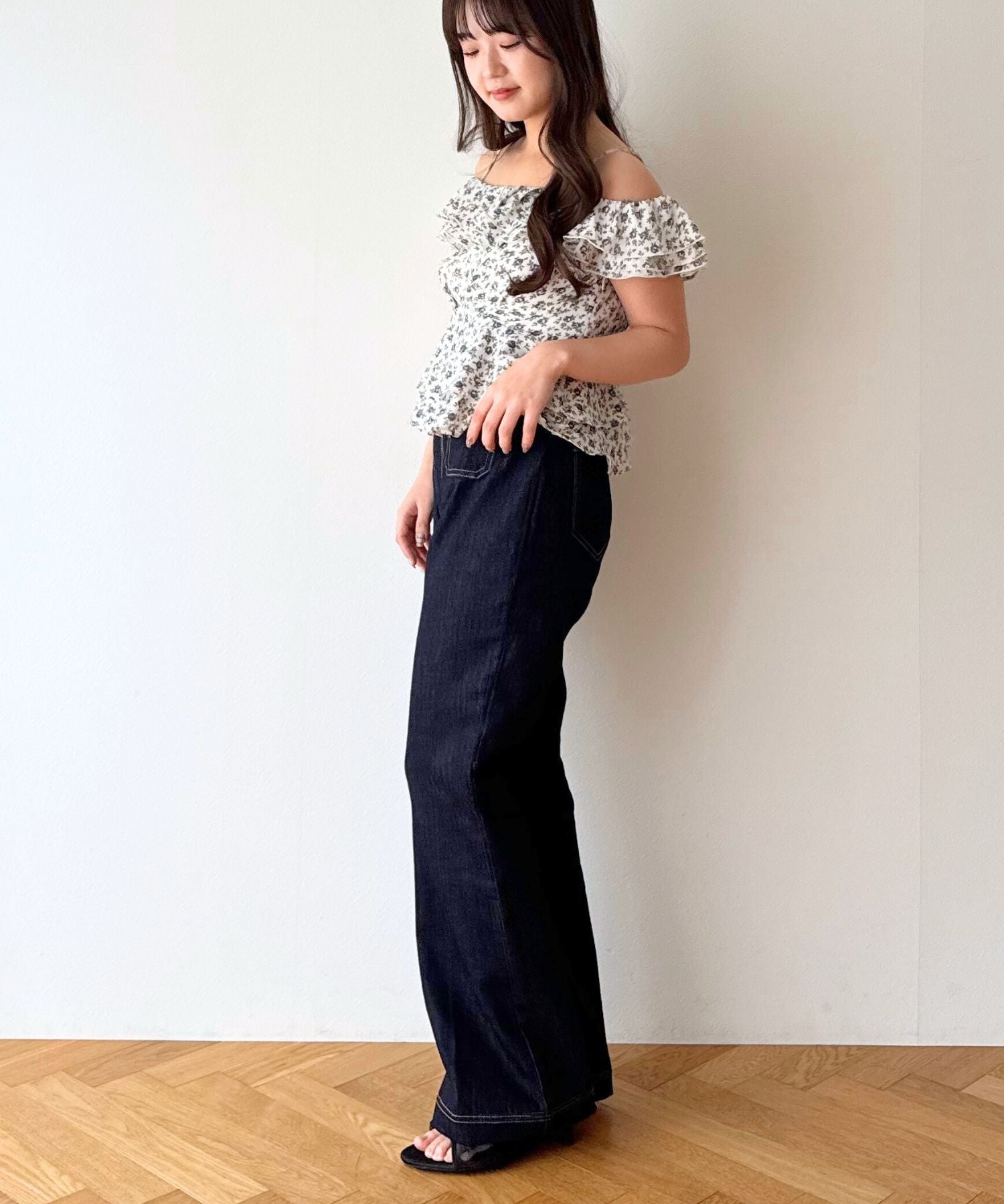 【予約】ローズフリル2wayオフショルブラウス