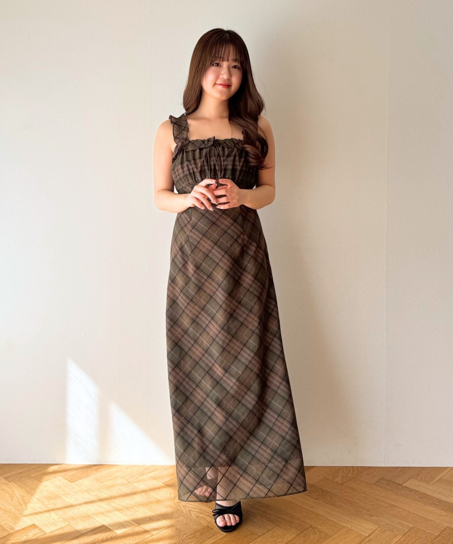 シアーチェックワンピース