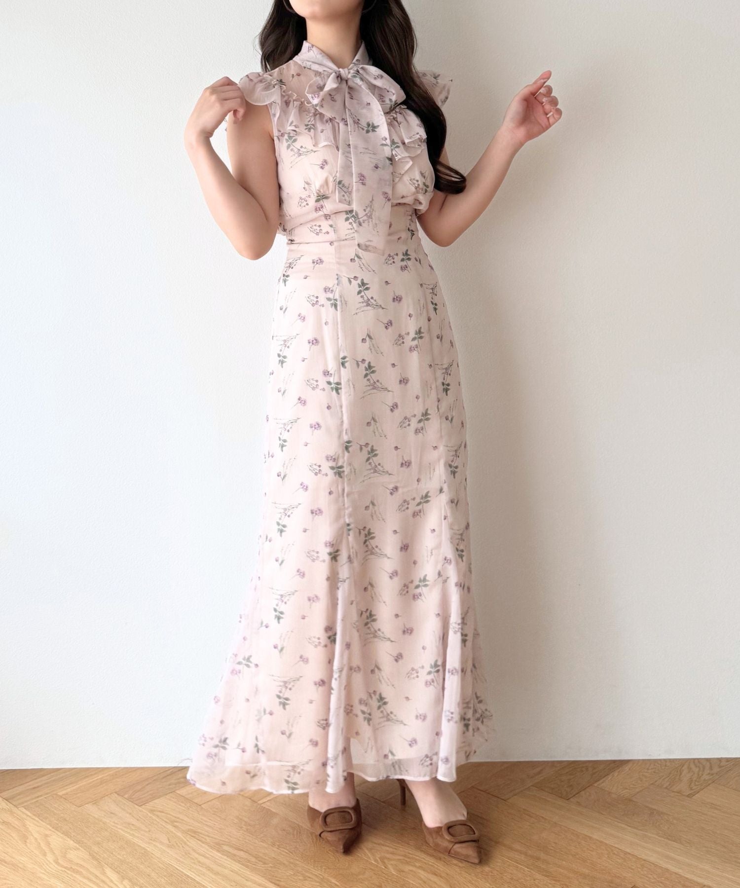シアーシフォンフラワースカート