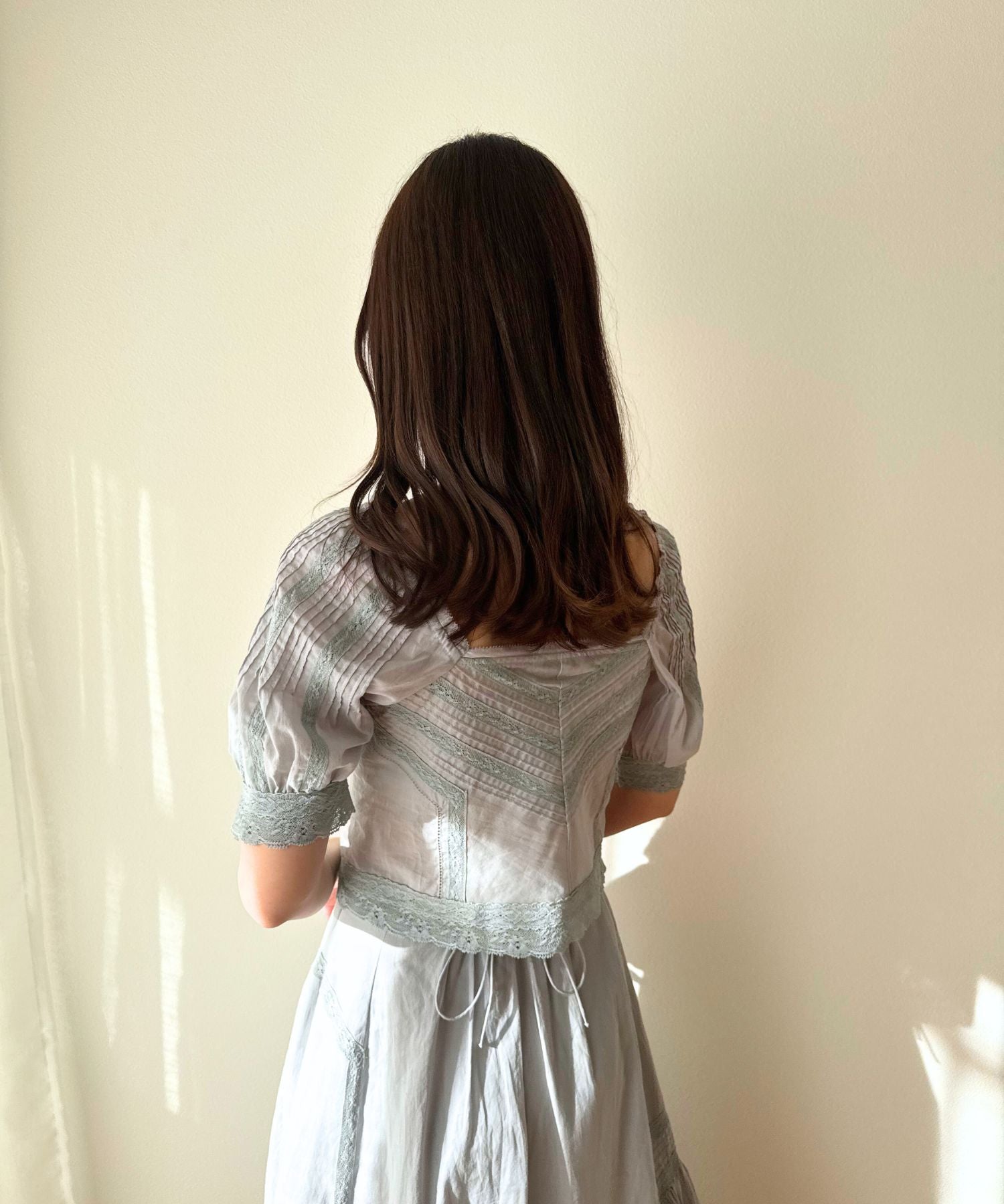 [Pre-order] Lace pin tuck blouse